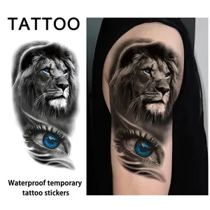 Waterproof Temporary Tattoo Sticker, Lion Design, Long-Lasting Waterproof, Realistic Non-Reflective, Women's Fake Tattoo, Arm & Leg Use