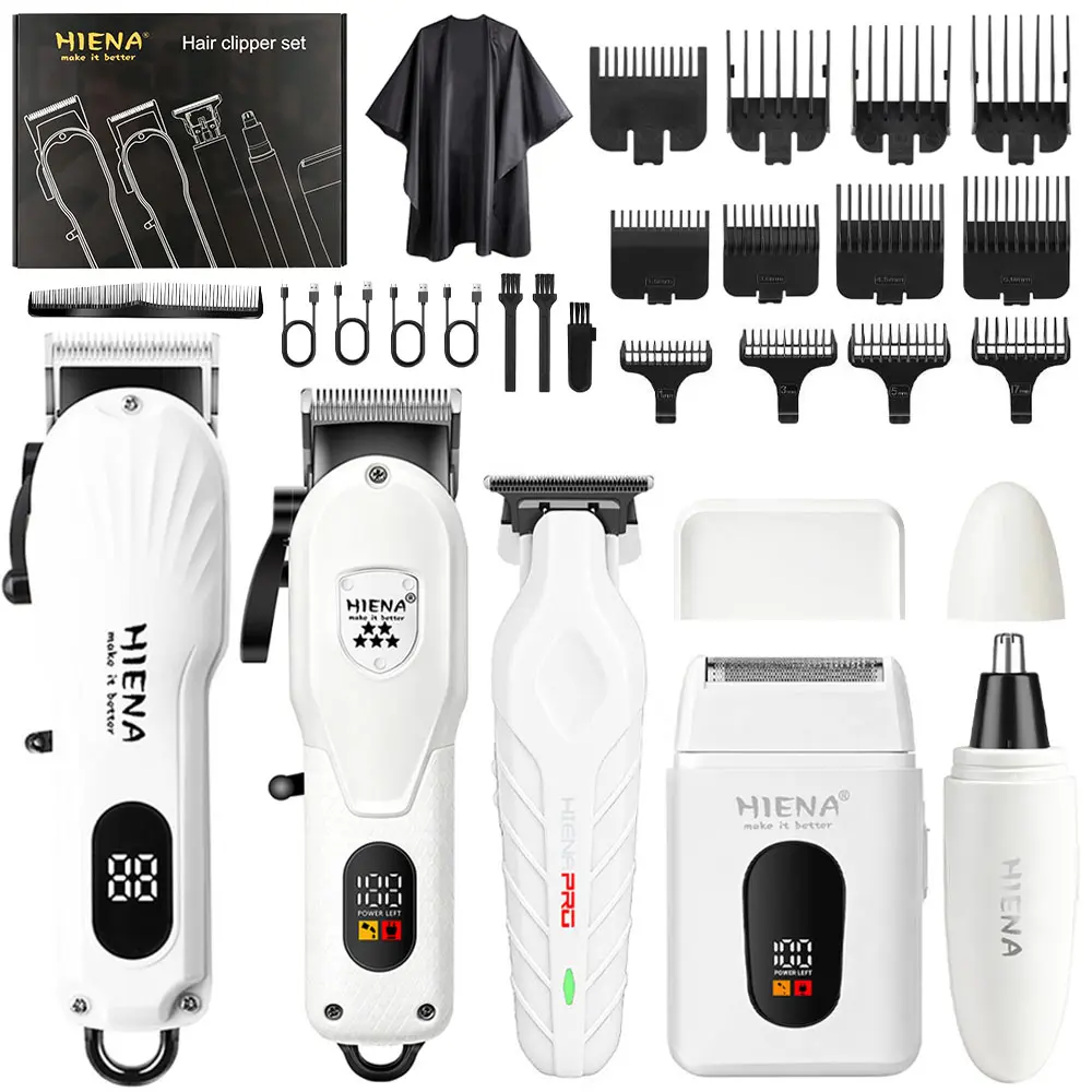 KEMEI 4-Piece Personal Grooming Kit for Men, USB Rechargeable Cordless Set with Adjustable Hair Clipper, Durable Facial Trimmer, and Lightweight Shaver, Abs, Batteries, Usb Port, Small, Face, Dust Cover, Adjustable Blade, Smooth, Home Haircut