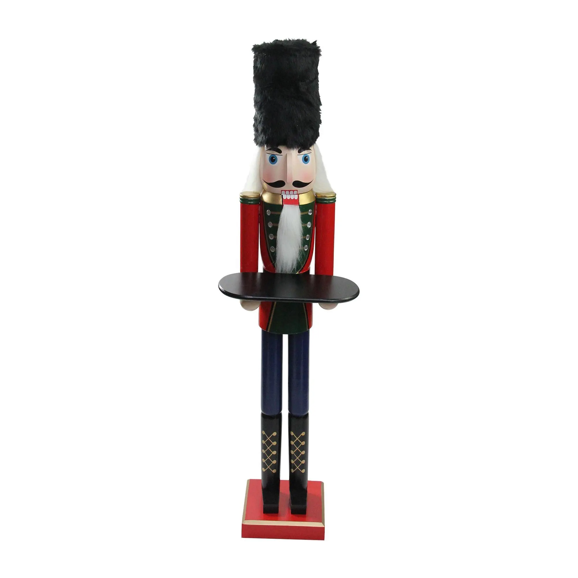 Northlight 48.25" Red and Black Butler Nutcracker with Tray