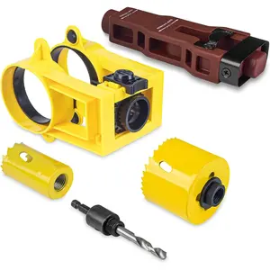 Door Lock Installation Kit with Door Latch Mortise Tool, Lock Hole  Kit for Metal or  Doors with Guide Template, Chiseling Door Latch Installation Kit Fits for Clean and Professional Mortising