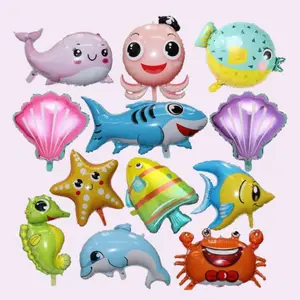 12Pack Under Sea Ocean World Animal Balloons Set Fish Starfish Shape Foil Balloon Summer Party Beach Party Shower Decorations,Halloween Christmas Decorations - Home Improvement.