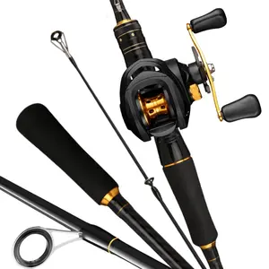 Carbon Fiber Fly Fishing Rod Set - 165cm/64.96inch - Left-handed/Right-handed - Premium Black and Gold Color Scheme - Comfortable EVA Grip - Aluminum Alloy Fishing Reel - A Perfect Gift for Outdoor Fishing Enthusiasts.