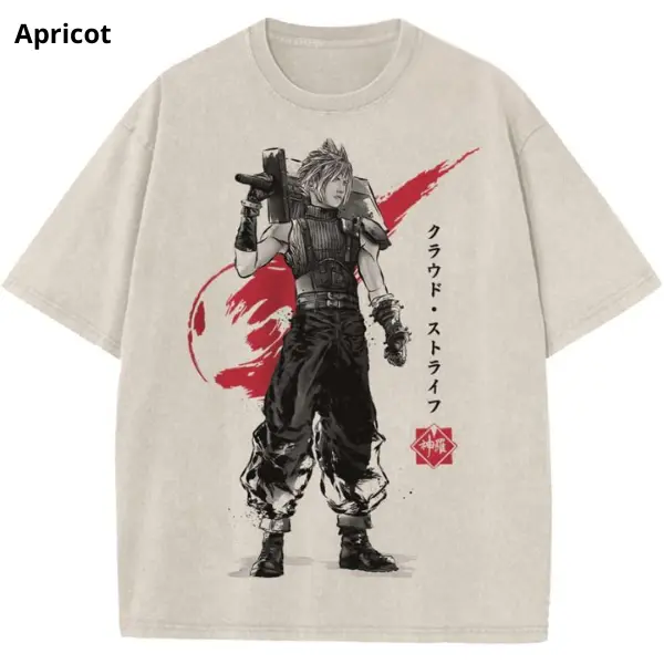 Cloud Strife Shirt, Final Fantasy Shirt, Game Shirt, Vintage T-Shirt - Vintage Graphic Tee – Menswear & Womenswear – Streetwear Tops – Casual Cotton Crewneck Shortsleeve T-shirt
