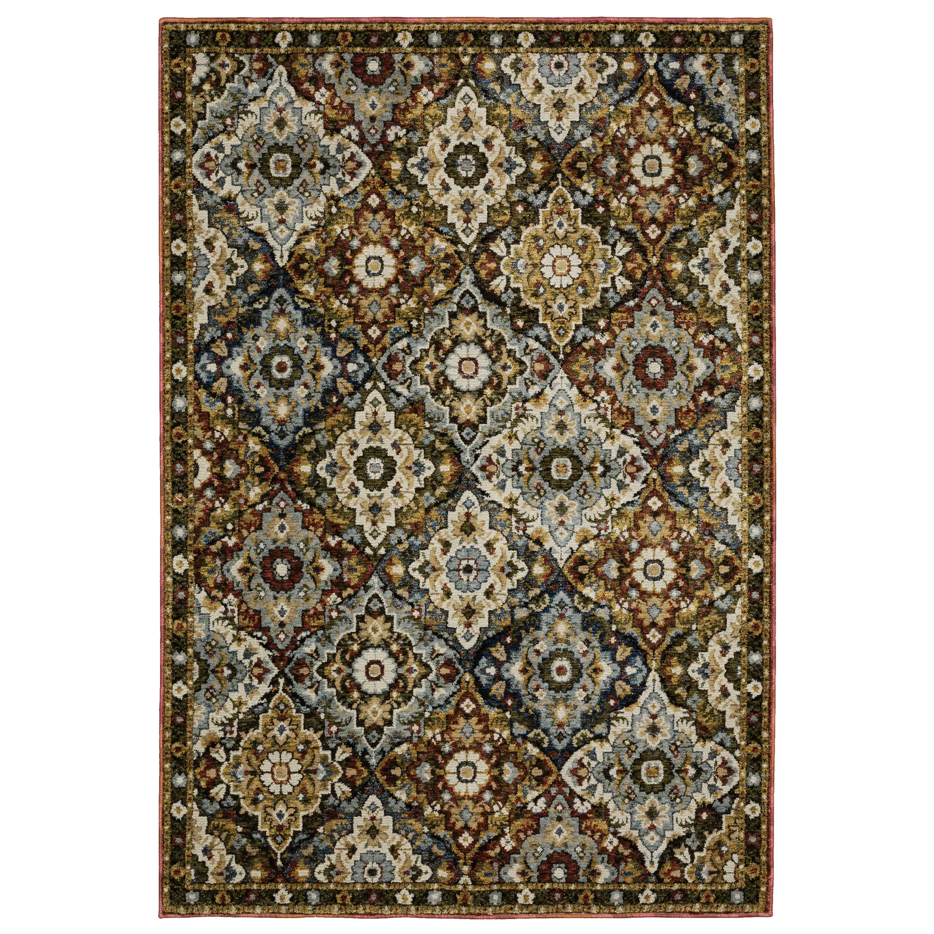 Oriental Weavers Andorra 2408A Red Multi Traditional Machine Woven Rugs