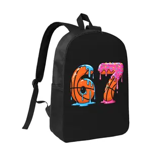 Funny Six Seven 6 7 Meme Casual Basketball Ice Cream Backpack for Women Men Student Back to School Casual Bags Schoolbag Back for Work Business Gym Student Hiking Sports Travel Gifts 17 In