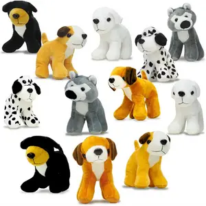 4E's Novelty 12-Pack Assorted 5'' Plush Dog Party Favors – Perfect for Dog-Themed Celebrations
