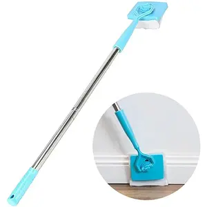 Retractable Baseboard Cleaning Brush Mop Adjustable Household Tool for Easy Dusting & Scrubbing