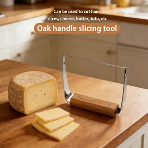 1 stainless steel wooden handle Luncheon Meat Slicer, Easy & Even Cuts for Breakfast