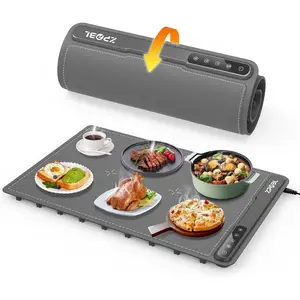 Warming Mat for  -Electric  Warming Tray (24"x16"), Rapid Full-Surface Heating, Portable & Rollable Versatile  Warmer for Countertop,  for Gatherings, Parties &Everyday Use(GRAY)
