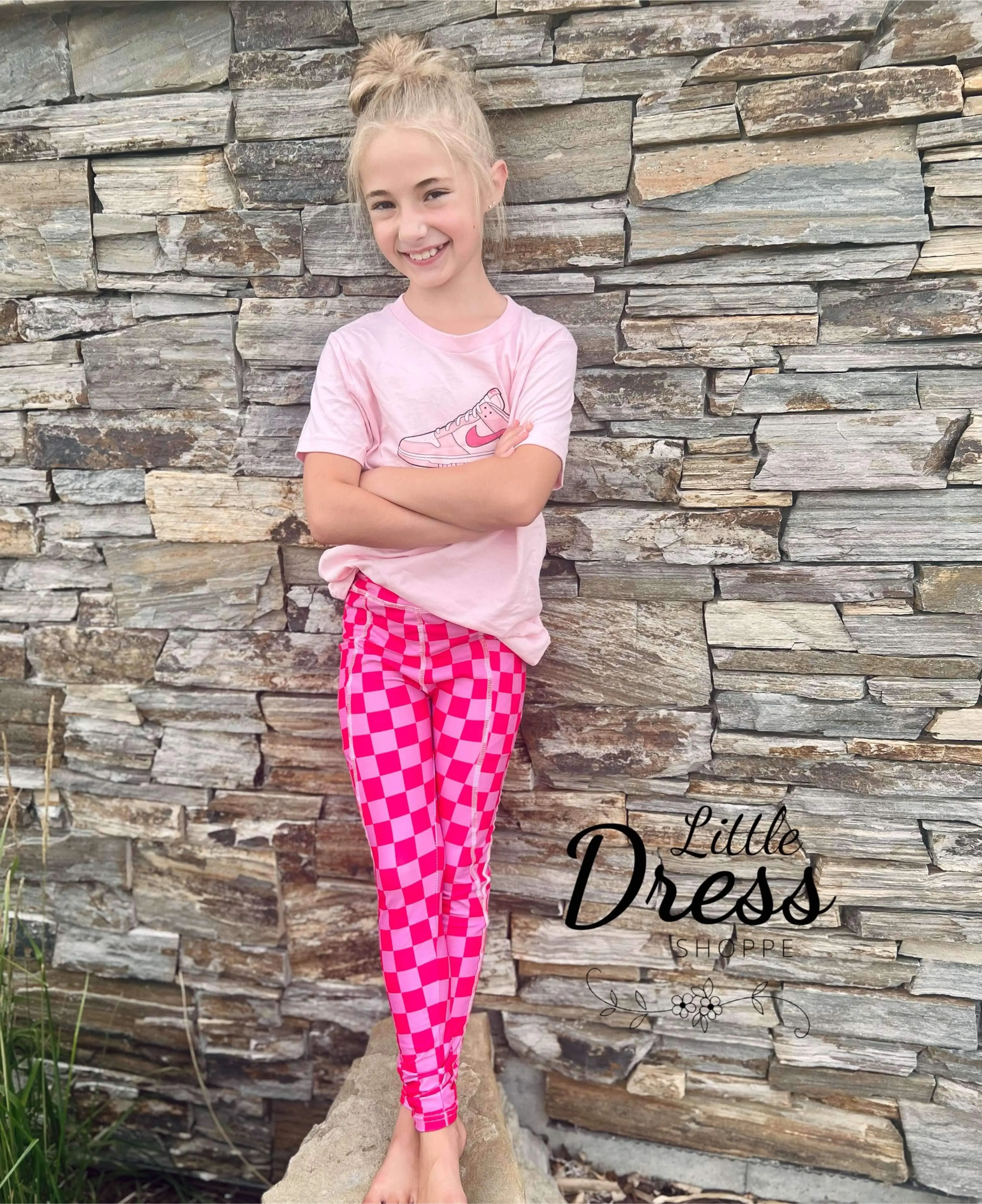 Pink Checker Leggings