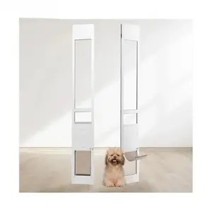 Dog Door Sliding Glass Door Adjustable Height Doggy Door Sliding Doors Aluminum Frame Tempered Glass Pet Door