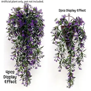 4 Pack Artificial Ivy, Hanging Vine Plastic Plants Grass Leaves Foliage Vines, UV Resistant Greenery Fake Flowers for Home Indoor Outdoor Garden Door Wall Wedding Party DIY Decoration