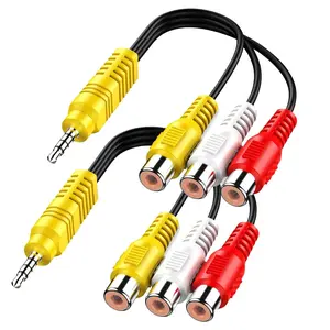 AV Adapter, Video AV Component Adapter Cable Replacement for TCL TV, 3 RCA to 3.5mm AV Input Adapter - 2pack