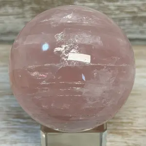Beautiful Large Rose Quartz Sphere - Heart Chakra | Rainbows | Phantoms | Unique | Unconditional Love | High Quality