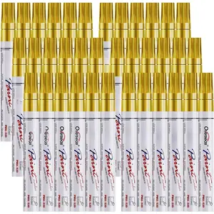 Metallic   Marker Pens - 36 Pack Oil-Based Permanent Markers Set, Quick Dry, , Medium Tip  Pens Bulk for , Metal, Rock, Ceramic, Plastic, Canvas, Glass, Rubber