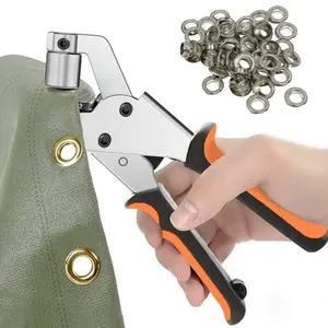 50/100Sets 0.39in Eyelet Punch Kit Featuring - Perfect for DIY Projects Involving Tarpaulin, Faux Leather, And Waterproof Fabrics, Essential for Sewing And Crafting, Manual Hole Plier Tool, Handheld Rivet Setter, Ideal for DIY Projects & Craft Work