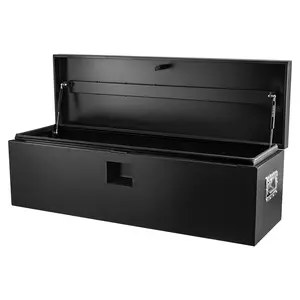 Heavy Duty Steel Truck Bed Tool Box - 30 x 15 Inch Weatherproof Lockable Chest with Dual Hydraulic Levers, Rubber Seal - For Pickup, Trailer, RV, Garage, Jobsite - Black - 2025 Model Groove