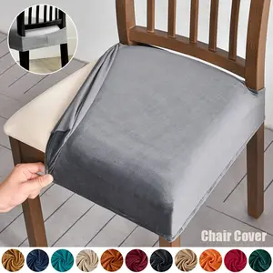 Soft Comfortable Slip-On Chair Seat Cushion Cover, Stretch Stain Resistant Easy Care, for Armless Chairs, Universal Seat Protector for Dining Room Living Room Office