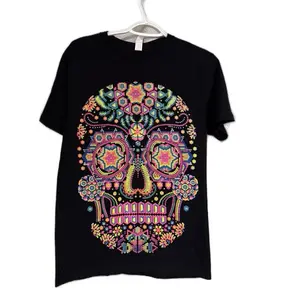 calavera  estrella t-shirt Casual Black