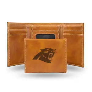 212 MAIN Men's Faux Leather Laser-Engraved Brown Trifold Wallet, Trifold Card Holder, Collectible Accessory