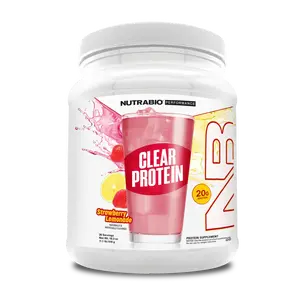 NutraBio Clear Whey Protein Isolate - 20g Pure Protein, Fast Absorbing, Low Calorie, Fruity Taste, Ideal for Muscle Recovery & Growth