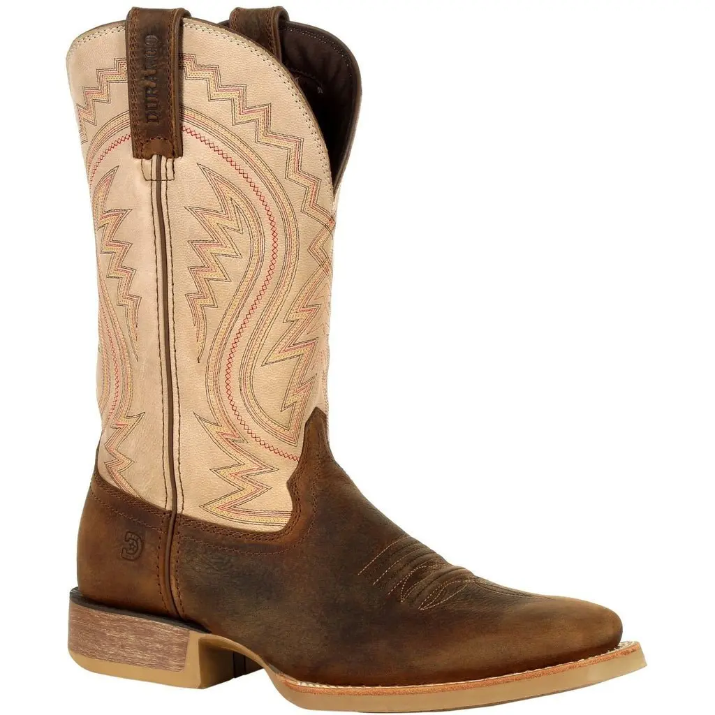 Men's Western Boot, 12 In Full-Grain Leather Style for Demanding Conditions with a Goodyear Welt, Slip-Resistant Sole & Memory Foam Footbed, Eva, Coffee/Bone, Rocker Heel, Cowboy, Shoe, Footwear, Walking Shoes, Rubber Sole, Design, Western Ootd