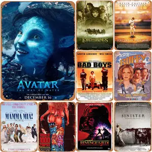 Retro Movie Metal Tin Signs - Avatar, Mamma Mia, Bad Boys Themed Wall Decor Plaques for Home Bars, Living Room Room Decor, Photo Painting Gift for Man Cave