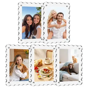 3-Pack Acrylic Magnetic Fridge Photo Frames, Compatible with Polaroid Cameras, 2.36x3.54 Inch Mini Frame for Fujifilm Instax Mini Camera, Modern Frames