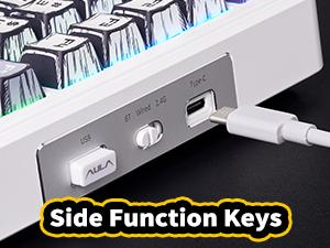 Aula F99PRO/F99/F75/F106PRO Wireless Gaming Keyboard with 8000mAh Battery, Hot Swappable Creamy Keyboard, 2.4GHz/Type-C/BT5.0 ( Graywood & Vector switches & Reaper Switch&Blaze Switch)