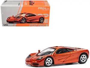McLaren F1 Orange Metallic 1/64 Die Cast Model Car by Pop Race