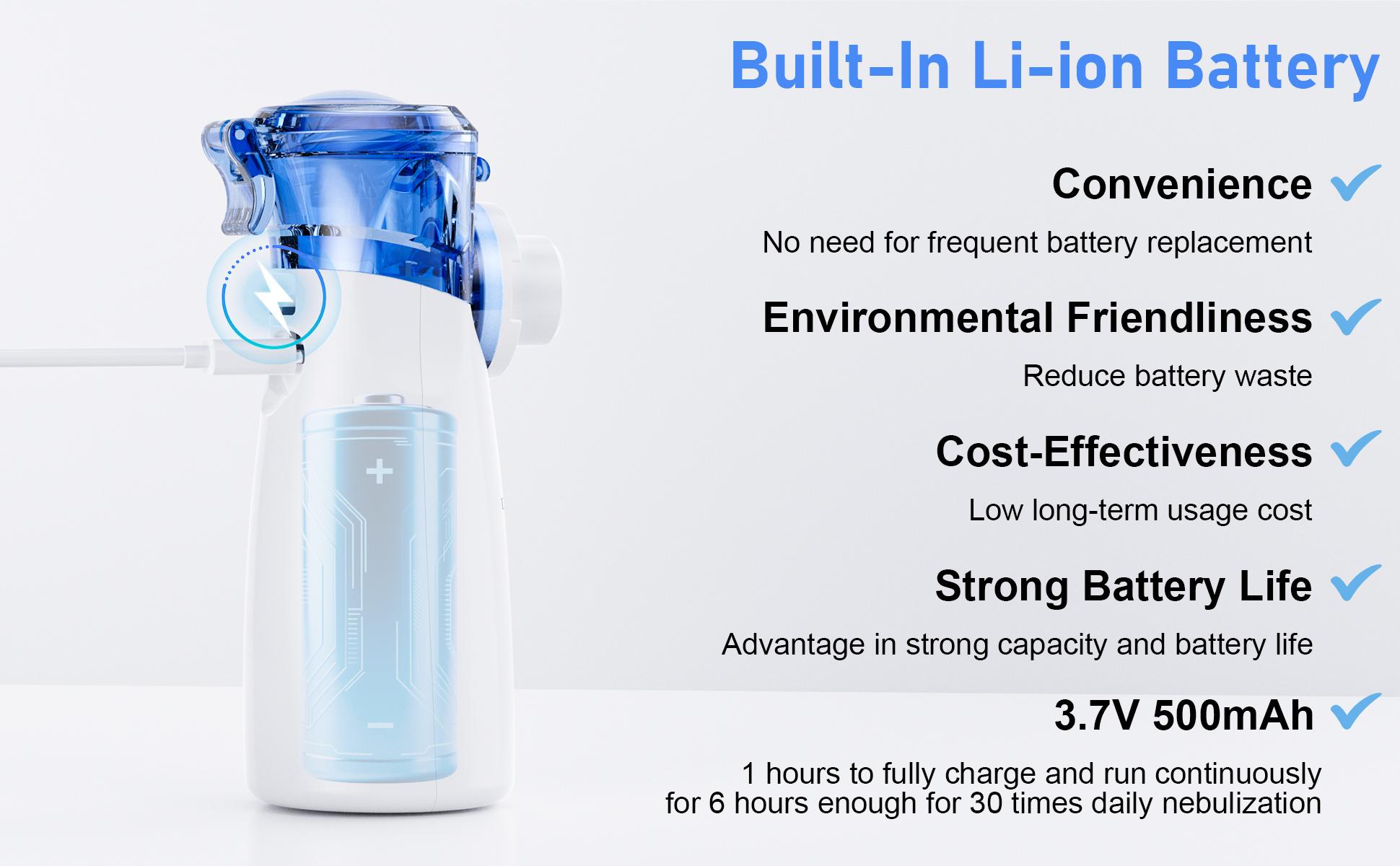 NBM-8 Handheld Nebulizer, Dual-Speed with Display, Rechargeable Lithium Battery, 5μm Mist, 8ml Capacity, Quiet Operation, Perfect for Daily Use and Personal Care