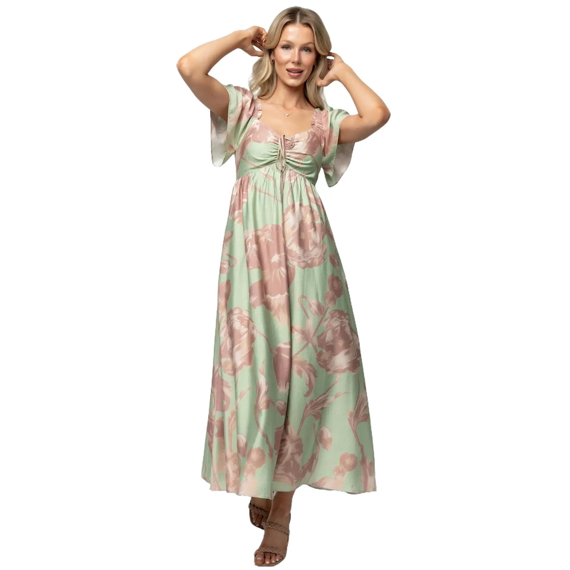 Eliana Maxi Dress | Sage + Rose Floral - TikTok Shop