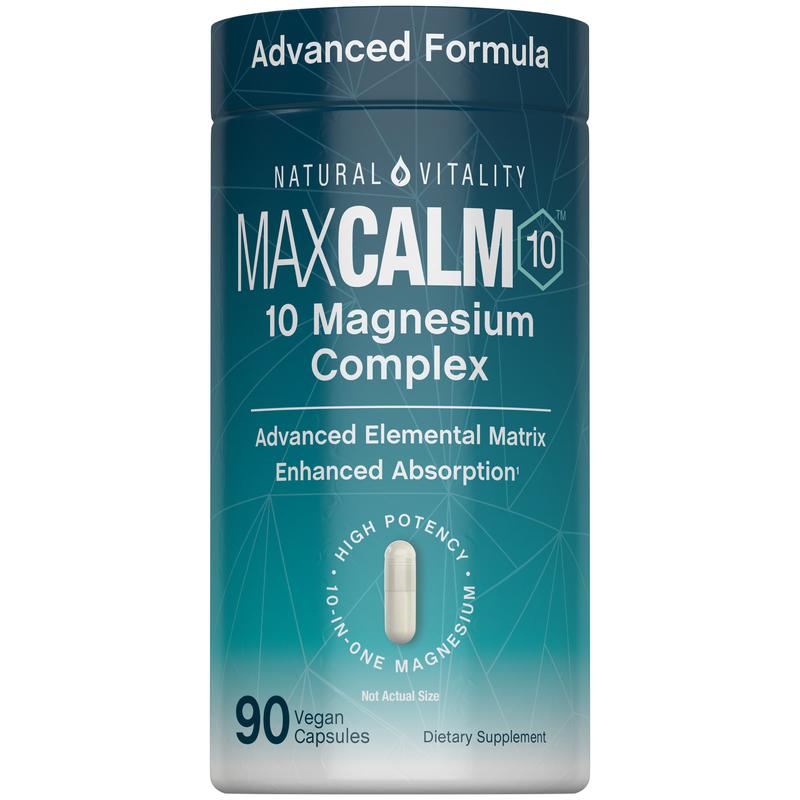 Max Calm 10 Magnesium Complex  - Advanced Elemental Matrix - Enhanced Absorption - High Potency - 10-in-One Magnesium - 90 Vegan Capsules