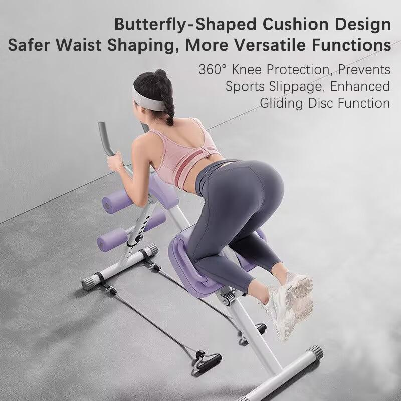 FURICA Adjustable AB Trainer with LCD Monitor Foldable Core Workout Machine for Arms Legs & Buttocks Shaping Home Fitness Equipment 8-Level Height 3-Level Incline Automatic Tracking