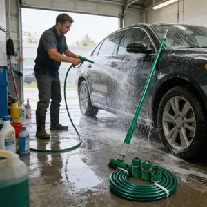 12mm 5/10/15/20m Standard Gardening PVC Water Pipe Plastic Quick Connector Straight Water Sprayer Lawn Watering Cleaning Universal Flexible Garden Hose