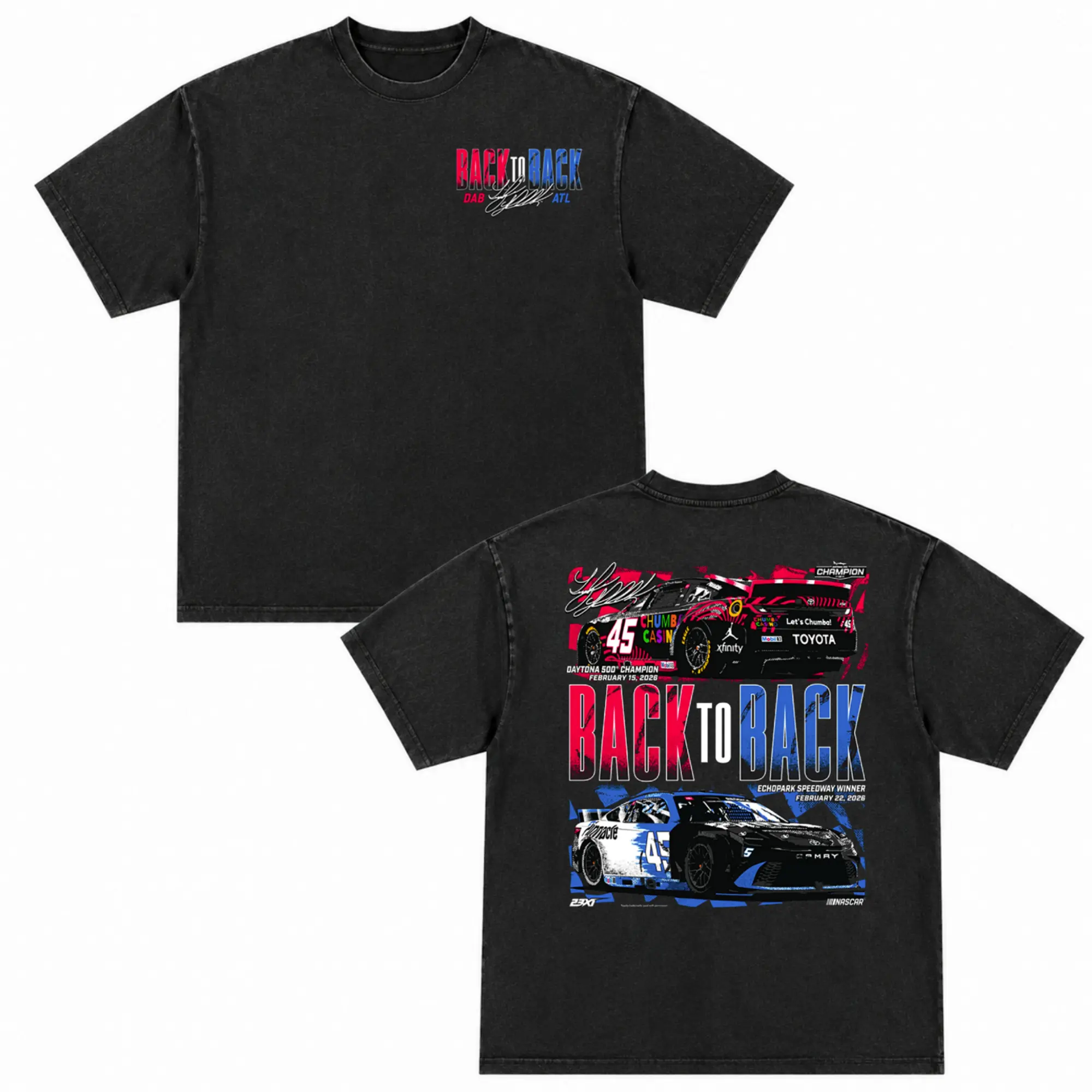 Back To Back Tyler Reddick 45 Racing T-Shirt, Vintage NASCAR Champion Graphic Tee, Retro Motorsport Streetwear Shirt, Stock Car Racing Fan Apparel Gift - Menswear & Underwear - Men's Tops - T-shirts - Men's Short-sleeve T-shirts