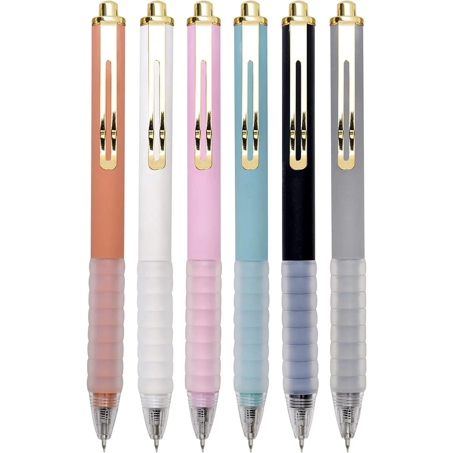 Black Ballpoint Pens Medium Point 1mm Work Pen with Super Soft Grip for Men Women Retractable Office Pens (6-count pen + 3 refills)