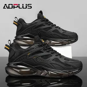 Men's stylish lace-up cushioned sports shoes, casual and comfortable anti-slip and wear-resistant breathable running shoes, suitable for daily wear men's full-matching round-toe shoes, with a closed design