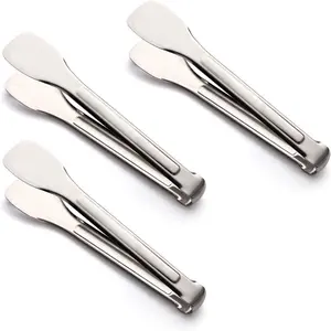 Tongs Stainless Steel Buffet serving utensils Salad BBQ Tongs Heavy Duty Serving Food Tongs for Frying,Cooking,Clipping Toast Bread,Grilling,Pastry, Sandwich,12 Inch (3 Pack)