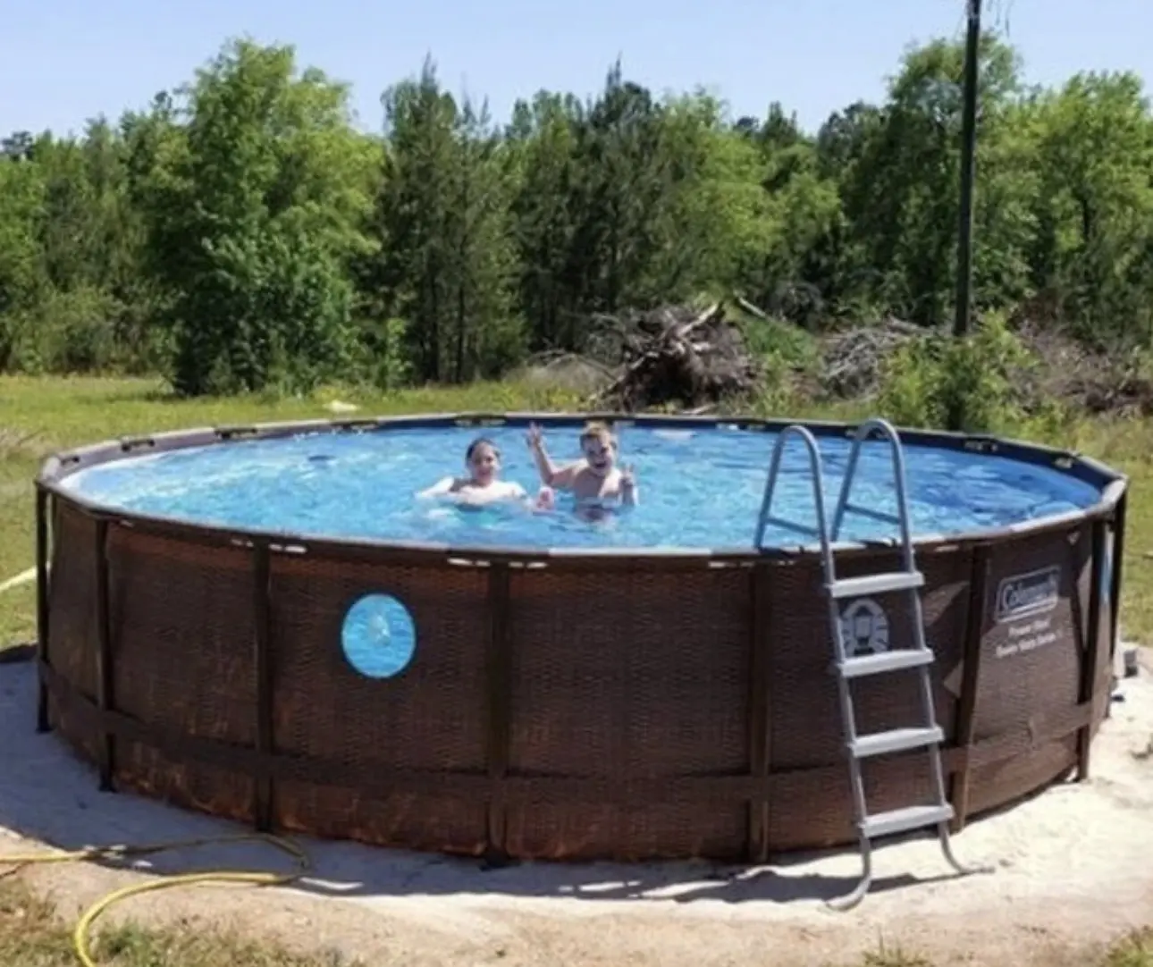 Coleman Power Steel 18 ft x 48" Round Metal Frame Above Ground Swimming Pool Set