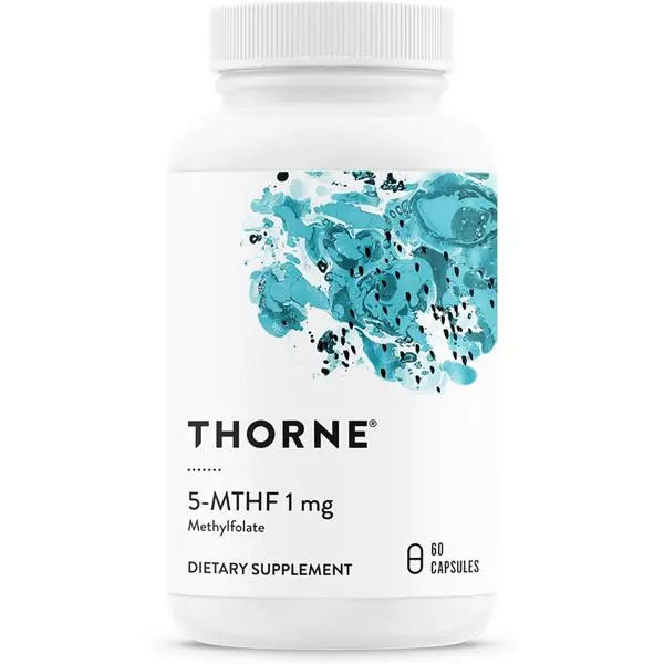 THORNE - 5-MTHF - Methylfolate (Active B9 Folate) Supplement - Supports Cardiovascular Health, Fetal Development, Nerve Health, Methylation & Homocysteine Levels* - 60 Servings - 5-MTHF 1mg