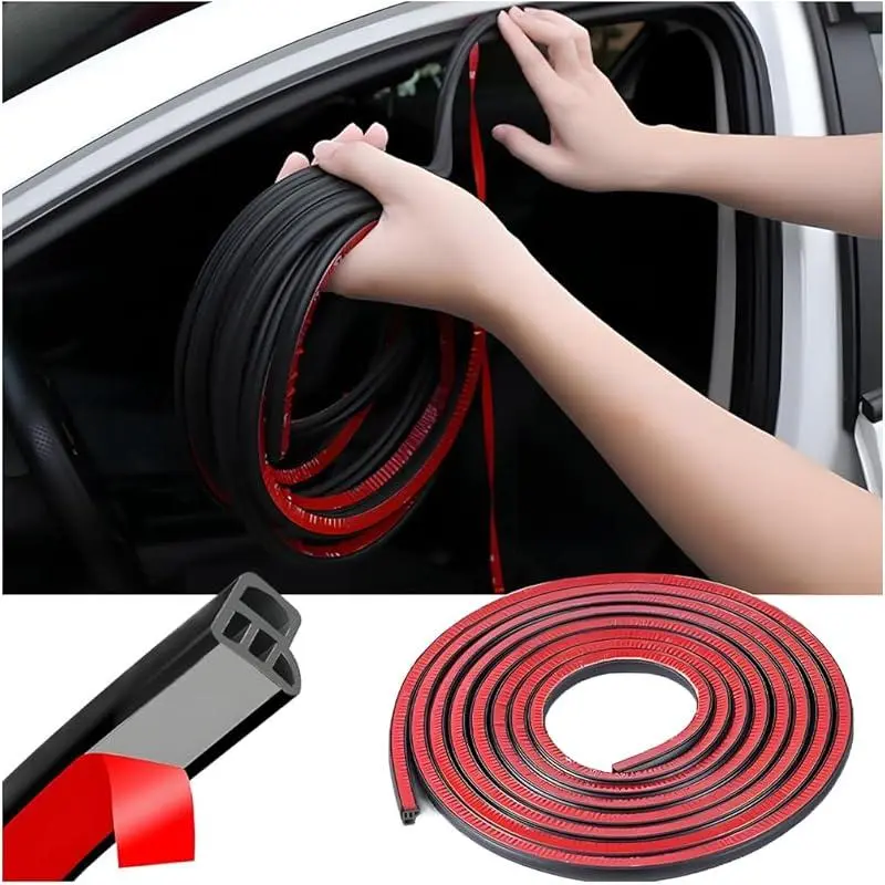 summerfinds 32.8Ft/52.49Ft Car Door Seal Strip Double Layer Universal Self Adhesive Auto Door Seal Strip Soundproofing Weather Stripping for Car Door Tailgate Car Accessories Car Door Protector