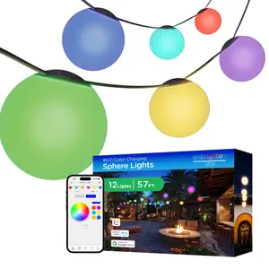 Enbrighten VIBE Wi-Fi Sphere Lights, 12 Lights, 57ft.