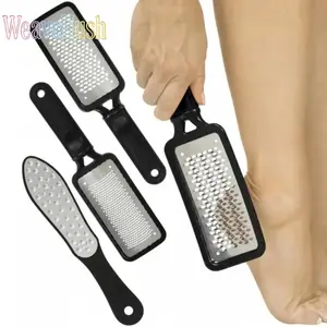 3 Pack Stainless Steel Foot File Callus Remover, Dual Sided Heel Grater Dead Skin Scraper, Professional Pedicure Rasp Tool for Cracked Heels, Reusable Wet Dry Skin Exfoliating Scrubber, Durable Foot Care Accessories for Men Women Home Spa Use