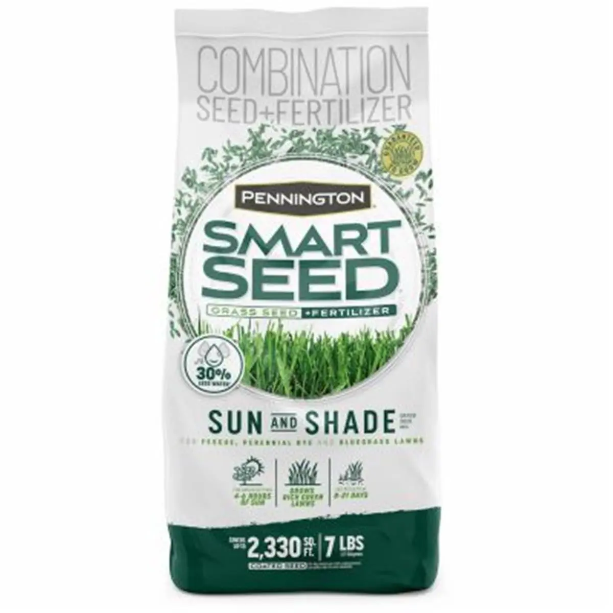 Pennington Smart Sun & Shade Mix Turf Blend Grass Seed Packet (Product 107475) - 7 lbs Home Improvement Garden Supply for Lawns, Sun And Shade