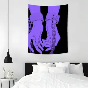 Handcuff Design Tapestry, Aesthetic Wall Hanging Decor, Polyester Tapestry for Bedroom Home Office Decor, Durable Decorative Tapestry, with Free Installation Package