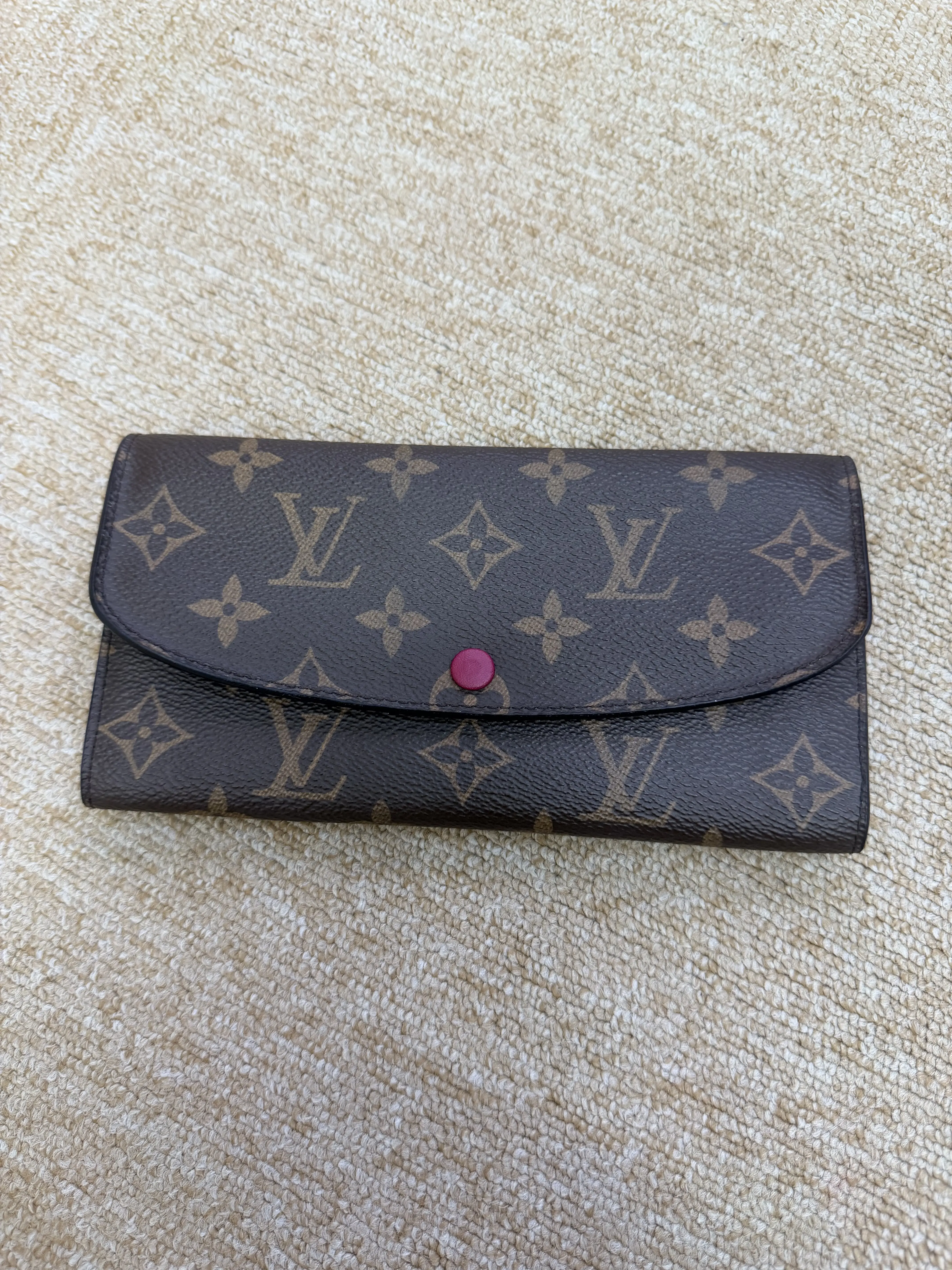 Pre-owned Louis Vuitton Round Red Button Pouch CC0105, Evening Clutch Purse, Fashion Luxe Clutch, Elegant Wristlet Bag, Elegant Purse