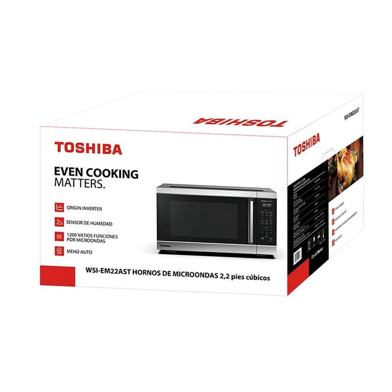 Toshiba 2.2 cu. ft. 24.4'' Microwave Oven in Stainless Steel - Compact Design for Home Use