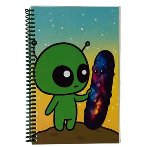 Alien Pickle Spiral Notebook Premium Spiral Notebook Doodle Break Pages Included | Soft Cover Journal for Writing & Creativity 100 Premium Pages & 4 Thick Doodle Pages - Perfect for Kids & College Students -  Ideal Gift for All Ages