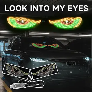 Controlled LED Matrix Panel, RGB Pixel Light for Wall Room Car Decor,  Waterproof Demon Eye Style Accent Light, Halloween Party Gaming Setup, Universal Fit